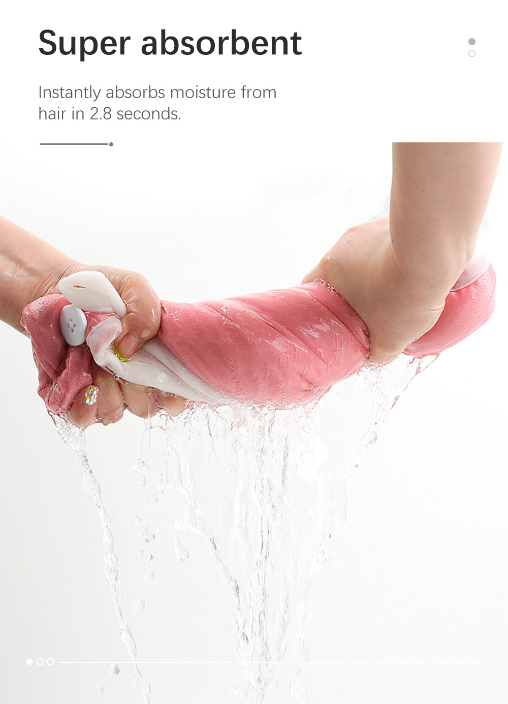 Plain Color Imitated Silk Hair Drying Cap-3